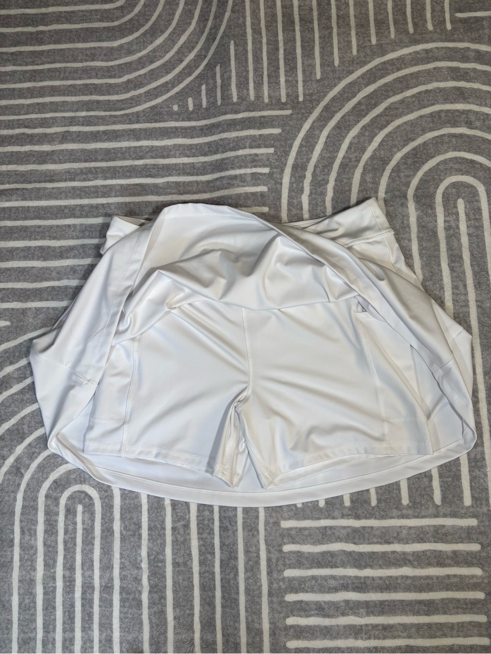 Lands' End Skort, White Circle Skirt, Flared Tennis Style, Pockets Large, 14-16 - Picture 4 of 11